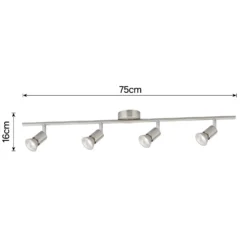 Rochdale 4 Lamp Spotlight Bar - Brushed Stainless Steel -Home Lighting Store 12813665 1874843086172161