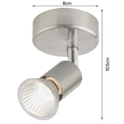 Rochdale 1x 35W Spotlight - Brushed Stainless Steel -Home Lighting Store 12813666 8924843086003885