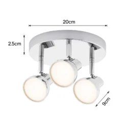Apollo 3x 5W Round Plate LED Spotlight - Chrome -Home Lighting Store 12813810 1244843087160541
