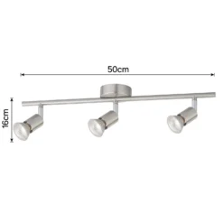 Rochdale 3 Lamp Spotlight Bar - Brushed Stainless Steel -Home Lighting Store 12815760 3884843350415341