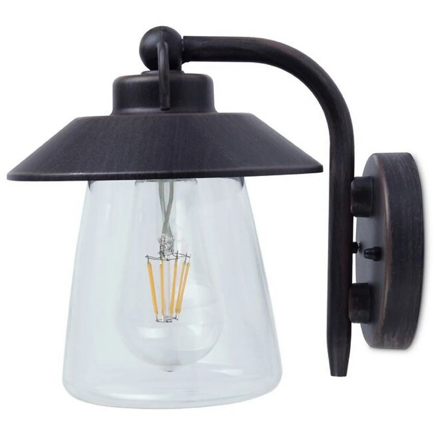 Lutec Cate E27 IP44 Outdoor Wall lantern - Black with rust effect Lutec Cate E27 IP44 Outdoor Wall Lantern - Black With Rust Effect -Home Lighting Store 12819161 7154952656657431