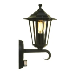 Lutec Corniche PIR Outdoor Wall Lantern - Black -Home Lighting Store 12819204 7284832981468412