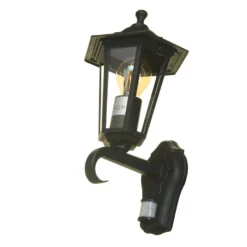 Lutec Corniche PIR Outdoor Wall Lantern - Black -Home Lighting Store 12819204 8204832981700393
