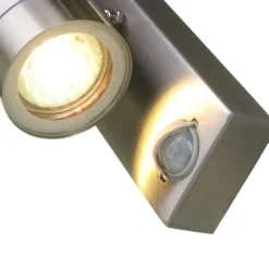 Lutec Rado Up/Down PIR Outdoor Wall Light - Stainless Steel -Home Lighting Store 12819275 1694952877424035