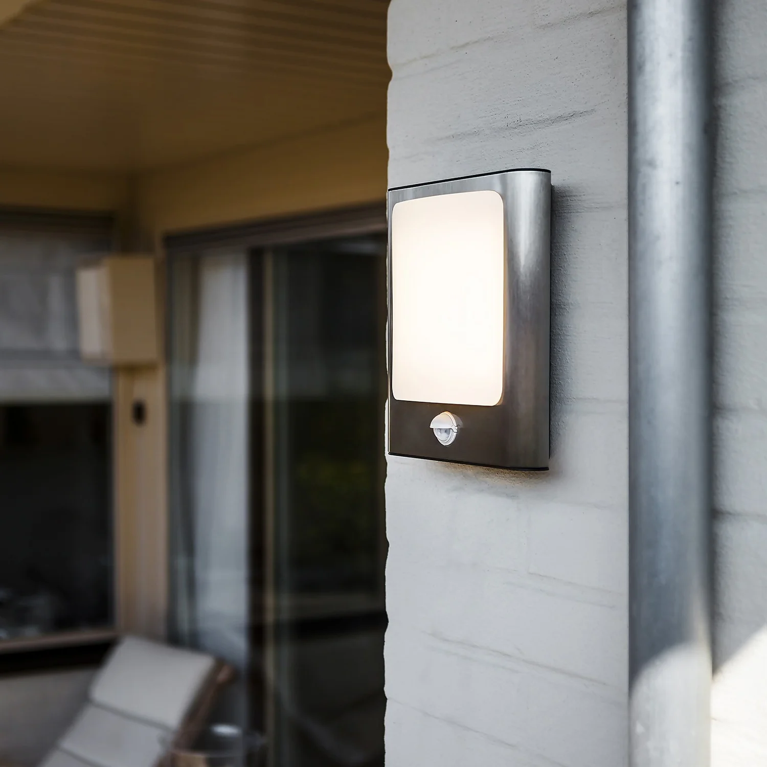 Lutec Face 13W LED PIR Outdoor Wall Light - Stainless Steel Lutec Face 13W LED PIR Outdoor Wall Light - Stainless Steel -Home Lighting Store 12819285 1504952877278859