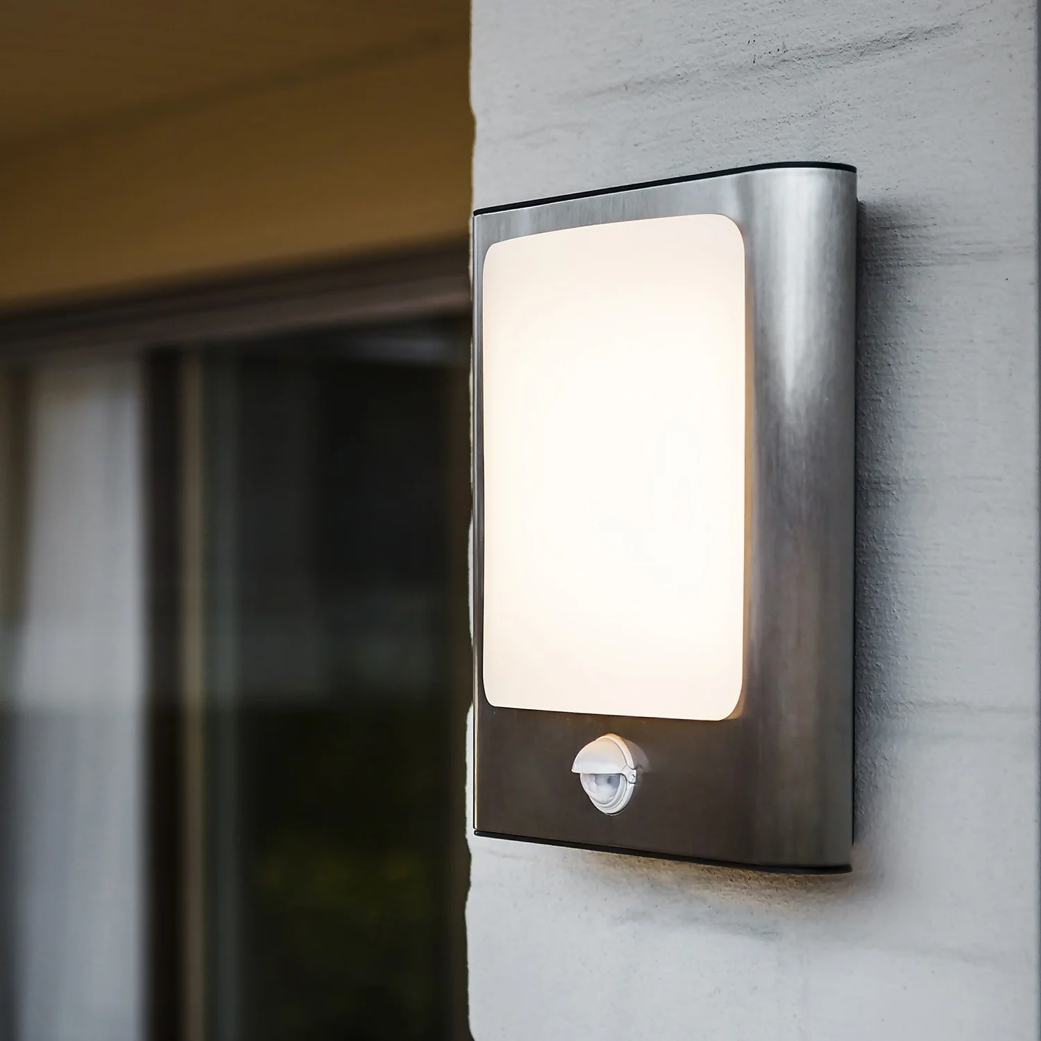 Lutec Face 13W LED PIR Outdoor Wall Light - Stainless Steel Lutec Face 13W LED PIR Outdoor Wall Light - Stainless Steel -Home Lighting Store 12819285 2754952877240825