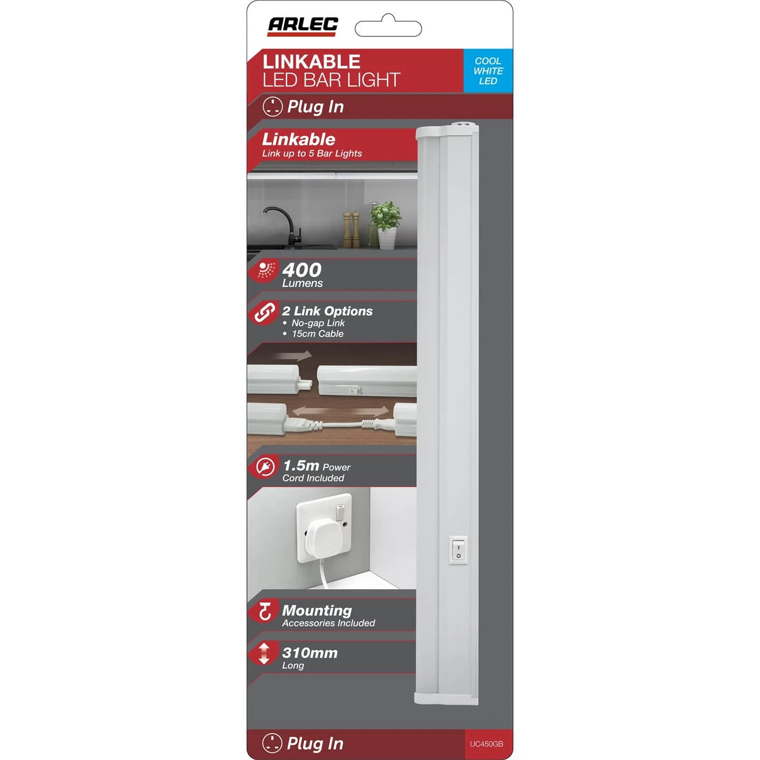 Arlec 4W Cool White Bar Light Arlec 4W Cool White Bar Light -Home Lighting Store 12823664 1474833201126909