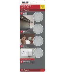 Arlec Warm White LED Puck Light Set 8 Arlec Warm White LED Puck Light Set -Home Lighting Store 12823690 1034833197033640