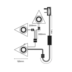 Arlec 3 Pack LED Triangle Cabinet Lights -Home Lighting Store 12825180 8295007594561258