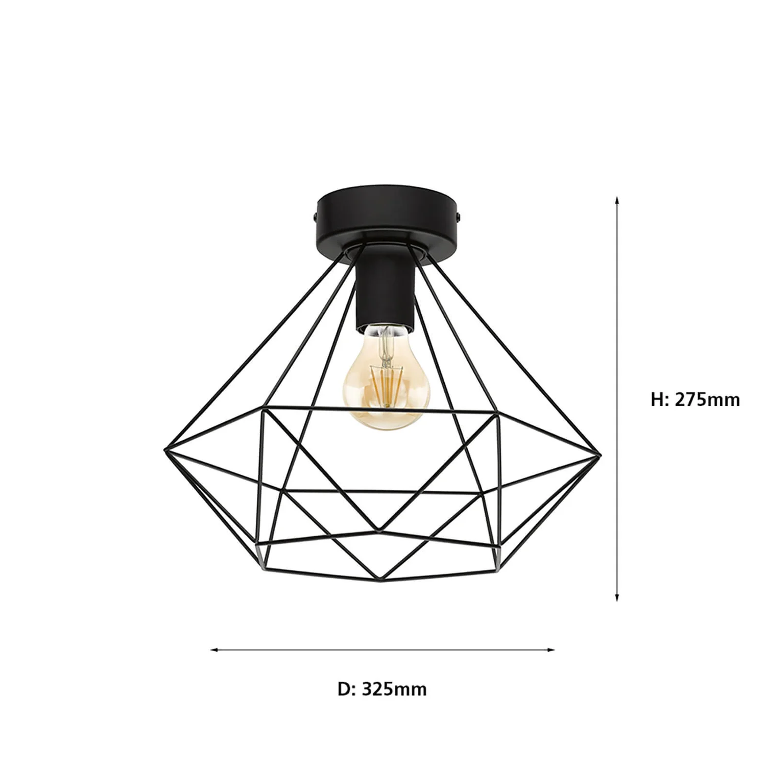 Eglo Tarbes Flush Light - Black Eglo Tarbes Flush Light - Black -Home Lighting Store 12836413 3894833170959221