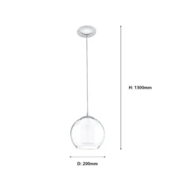 Eglo Bolsano 1 Light Pendant Light - Chrome 4 Eglo Bolsano 1 Light Pendant Light - Chrome -Home Lighting Store 12836627 1034833236213199