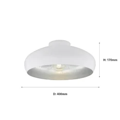 Eglo Mogano Flush Light - White & Silver 4 Eglo Mogano Flush Light - White & Silver -Home Lighting Store 12836720 1464833236022660