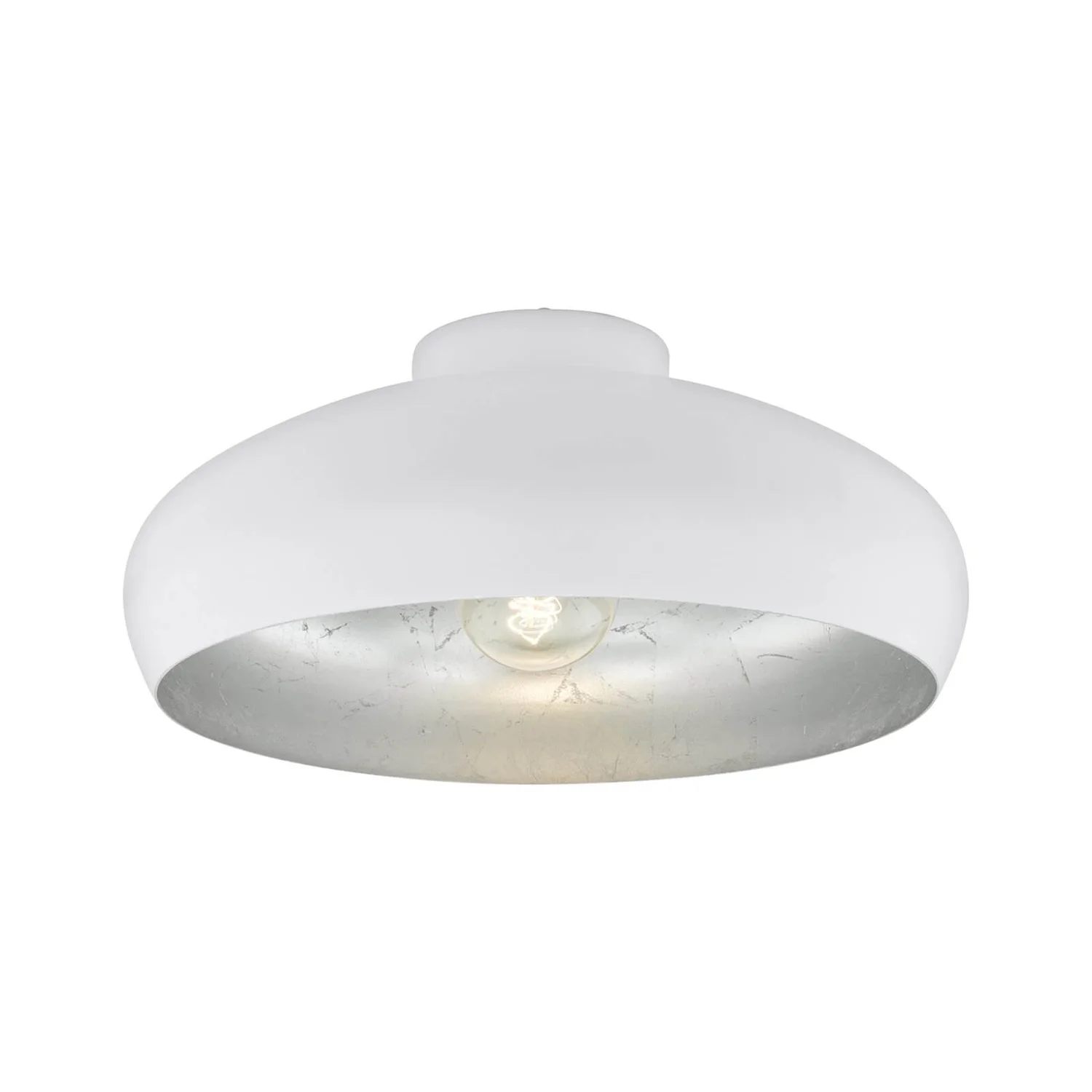 Eglo Mogano Flush Light - White & Silver Eglo Mogano Flush Light - White & Silver -Home Lighting Store 12836720 7954831960294356