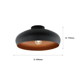 Eglo Mogano Flush Light - Black & Copper -Home Lighting Store 12836723 1314833235997127