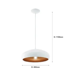 Eglo Mogano 1 Pendant Light - White & Copper -Home Lighting Store 12836801 1934833170412924