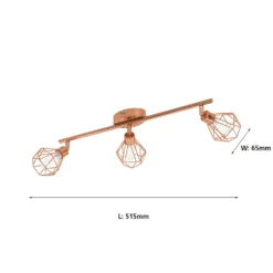 Eglo Zapata Triple Spotlight - Copper -Home Lighting Store 12836886 1814833170666517
