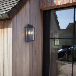 Lutec Holly Outdoor Wall Lantern - Black -Home Lighting Store 12840506 2834952656948407