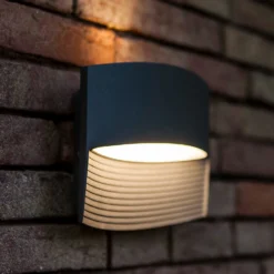 Lutec Lotus LED Up & Down Outdoor Wall Light - Anthracite -Home Lighting Store 12840633 2434952657077815