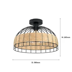 Eglo Anwick Black And Rattan Ceiling Light 4 Eglo Anwick Black And Rattan Ceiling Light -Home Lighting Store 12879119 2024843858769193