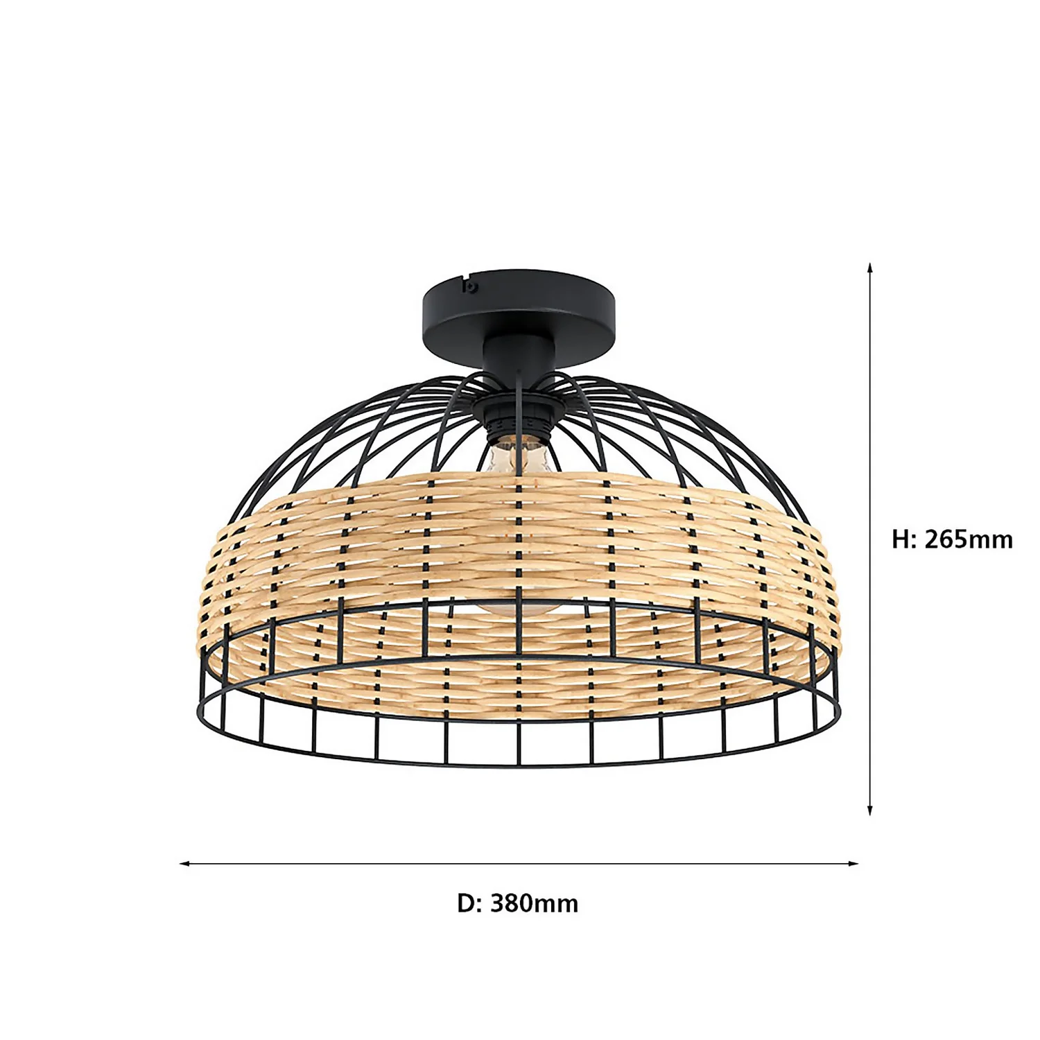 Eglo Anwick Black and Rattan Ceiling Light Eglo Anwick Black And Rattan Ceiling Light -Home Lighting Store 12879119 2024843858769193