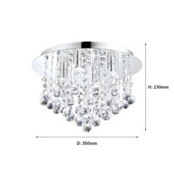 EGLO Olmonte Crystal And Chrome Bathroom Ceiling Light -Home Lighting Store 12881602 4774843701367146