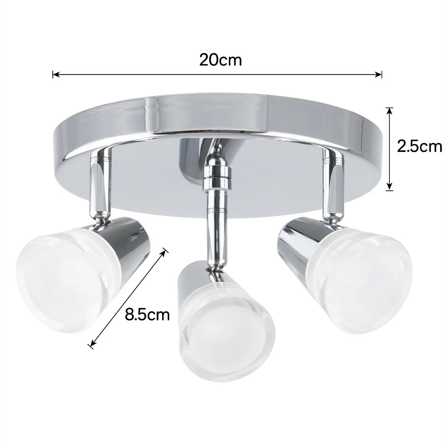 Rhea 3 Lamp Spotlight Plate - Polished Chrome Rhea 3 Lamp Spotlight Plate - Polished Chrome -Home Lighting Store 12882213 5784843517686923