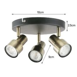 Noah 3 Lamp Spotlight Plate - Black & Antique Brass 6 Noah 3 Lamp Spotlight Plate - Black & Antique Brass -Home Lighting Store 12882222 5454843519127148