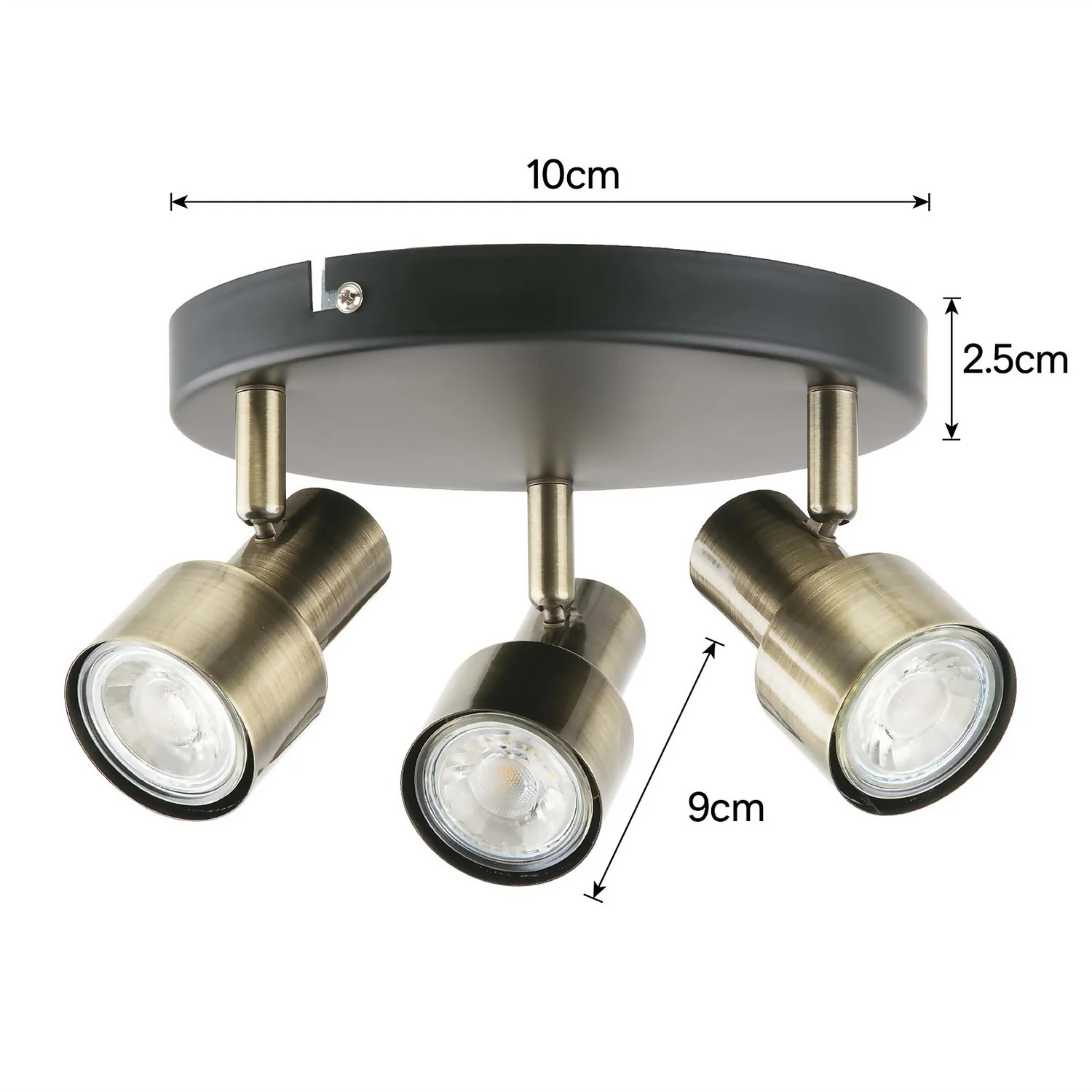 Noah 3 Lamp Spotlight Plate - Black & Antique Brass Noah 3 Lamp Spotlight Plate - Black & Antique Brass -Home Lighting Store 12882222 5454843519127148