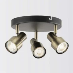 Noah 3 Lamp Spotlight Plate - Black & Antique Brass 4 Noah 3 Lamp Spotlight Plate - Black & Antique Brass -Home Lighting Store 12882222 9364843519083666