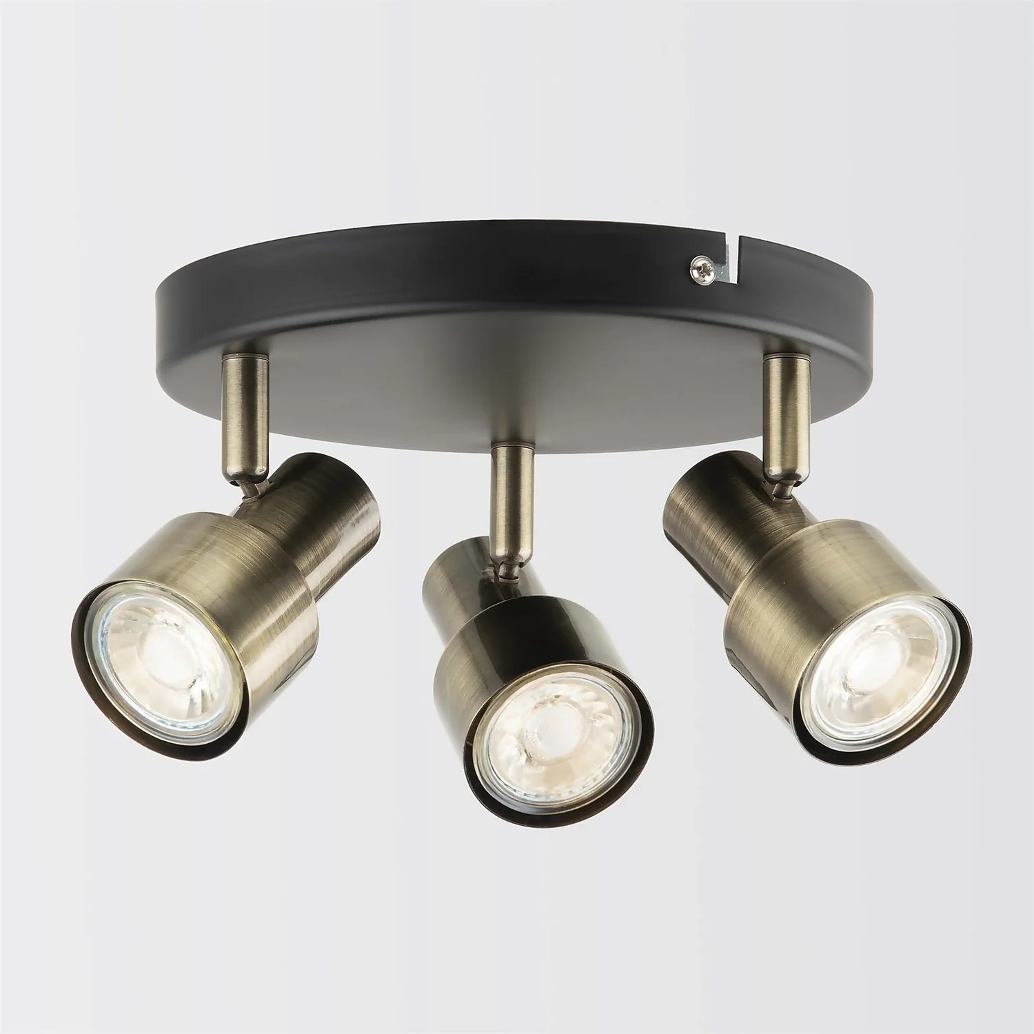 Noah 3 Lamp Spotlight Plate - Black & Antique Brass Noah 3 Lamp Spotlight Plate - Black & Antique Brass -Home Lighting Store 12882222 9364843519083666