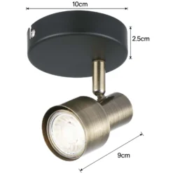 Noah Single Lamp Spotlight - Black & Antique Brass -Home Lighting Store 12882223 1074843519046109