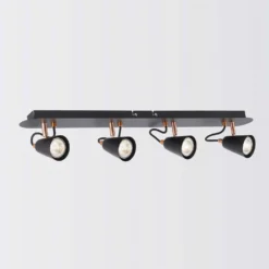 Emma 4 Lamp Spotlight Bar - Black & Copper -Home Lighting Store 12882225 1914843519450953