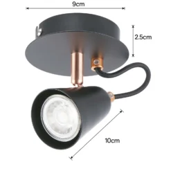 Emma Single Lamp Spotlight - Black & Copper -Home Lighting Store 12882227 4824843519317123