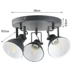 Alfie 3 Lamp Spotlight Plate - Grey -Home Lighting Store 12882231 1584843519979391