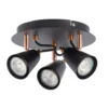 Emma 3 Lamp Spotlight Plate - Black & Copper -Home Lighting Store 12882237 2094843519349019