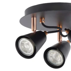 Emma 3 Lamp Spotlight Plate - Black & Copper -Home Lighting Store 12882237 9534843519392153