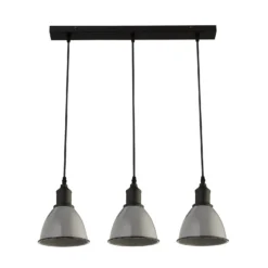 Country Living Farmhouse 3 Light Dome Pendant Fitting - Grey -Home Lighting Store 12882886 1284860935688051