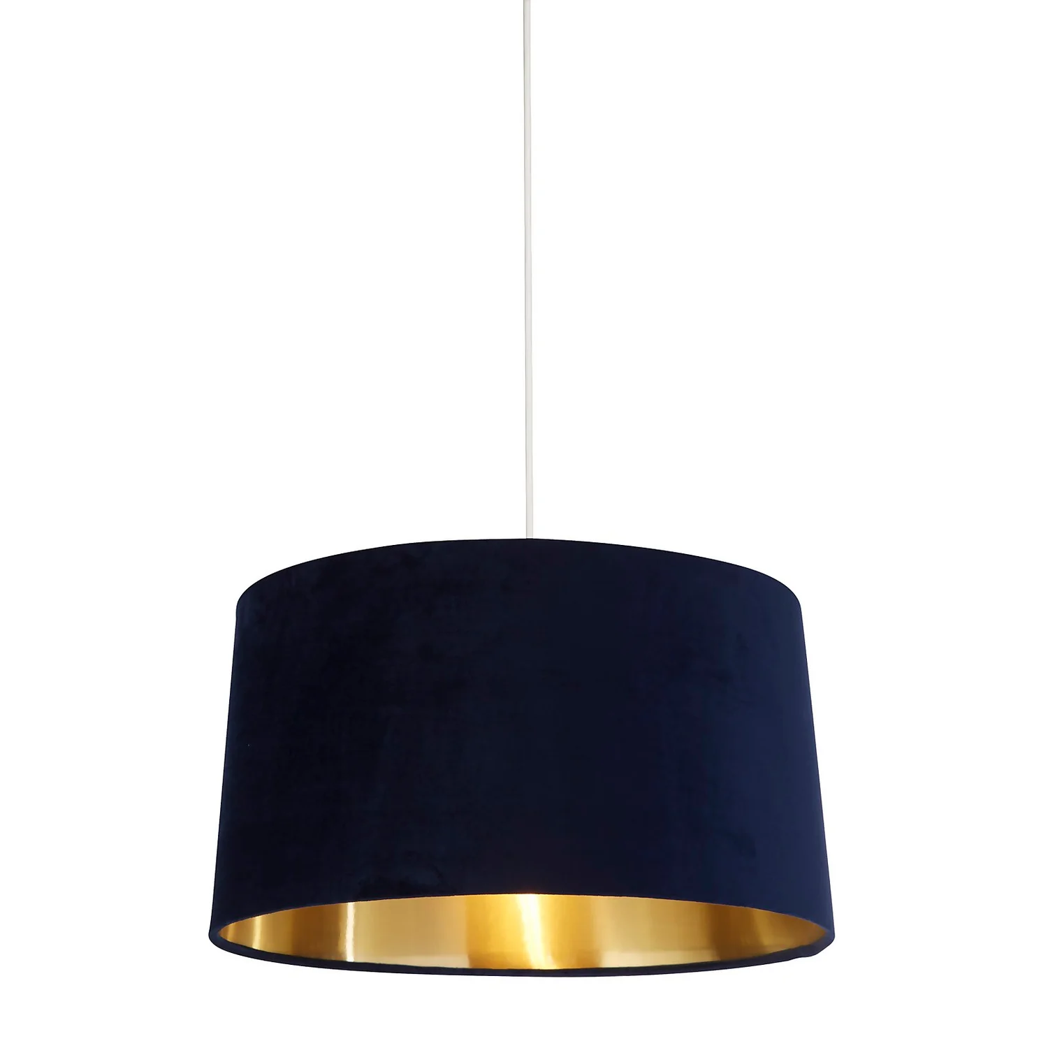 House Beautiful Samet Velvet Drum Shade - Navy - 45cm House Beautiful Samet Velvet Drum Shade - Navy - 45cm -Home Lighting Store 12882897 4444867934787891