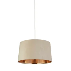 House Beautiful Samet Velvet Drum Shade - Champagne - 45cm -Home Lighting Store 12882898 1134861162018245