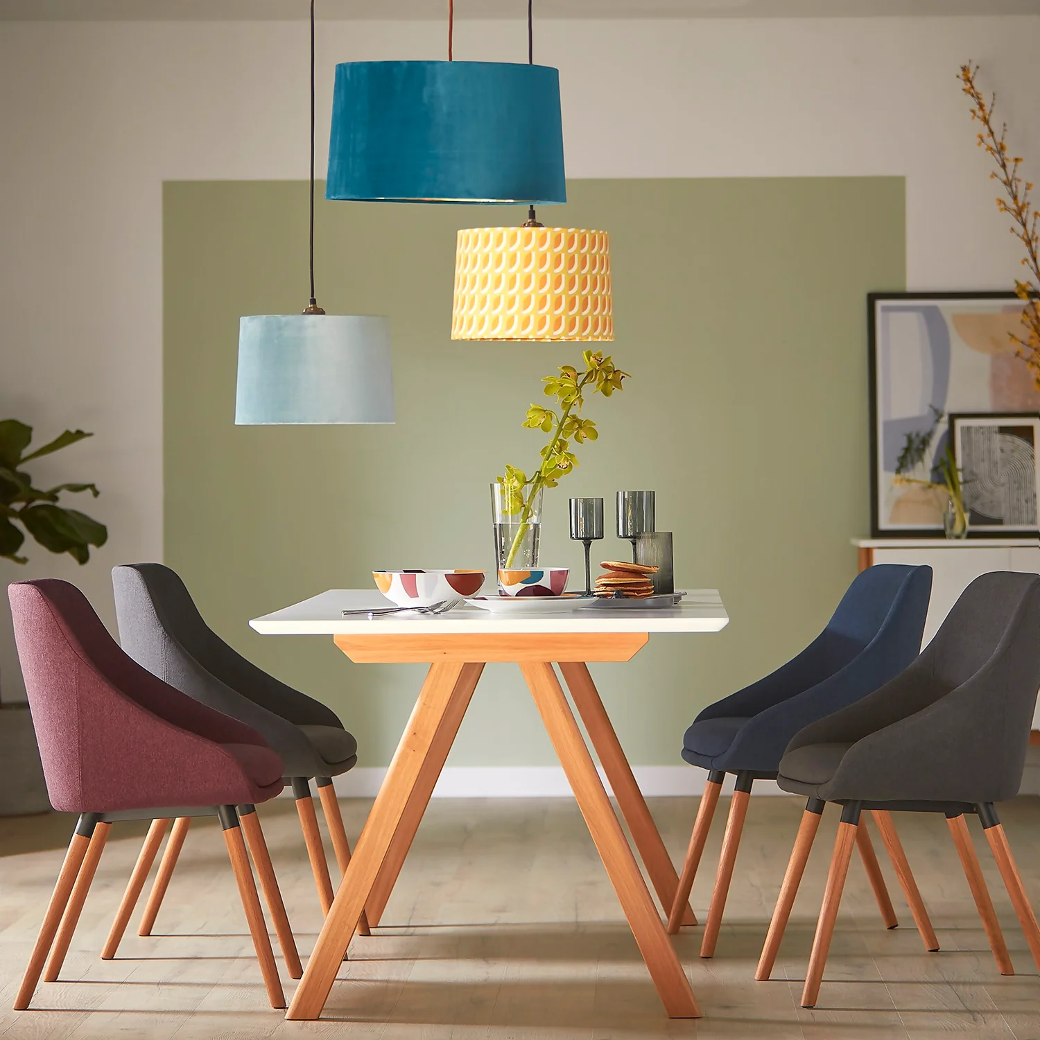 House Beautiful Samet Velvet Drum Shade - Duck Egg - 30cm House Beautiful Samet Velvet Drum Shade - Duck Egg - 30cm -Home Lighting Store 12882903 3734861162719060