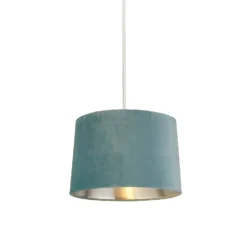 House Beautiful Samet Velvet Drum Shade - Duck Egg - 30cm 4 House Beautiful Samet Velvet Drum Shade - Duck Egg - 30cm -Home Lighting Store 12882903 7714861162870257