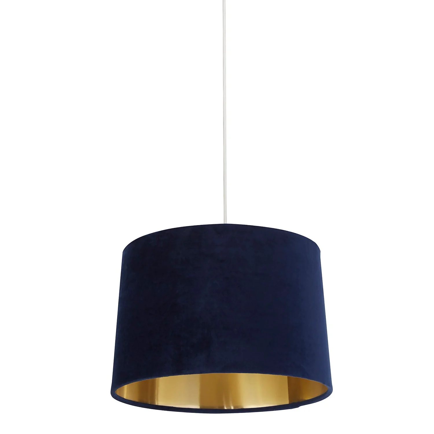 House Beautiful Samet Velvet Drum Shade - Navy - 30cm House Beautiful Samet Velvet Drum Shade - Navy - 30cm -Home Lighting Store 12882907 1074867934801382