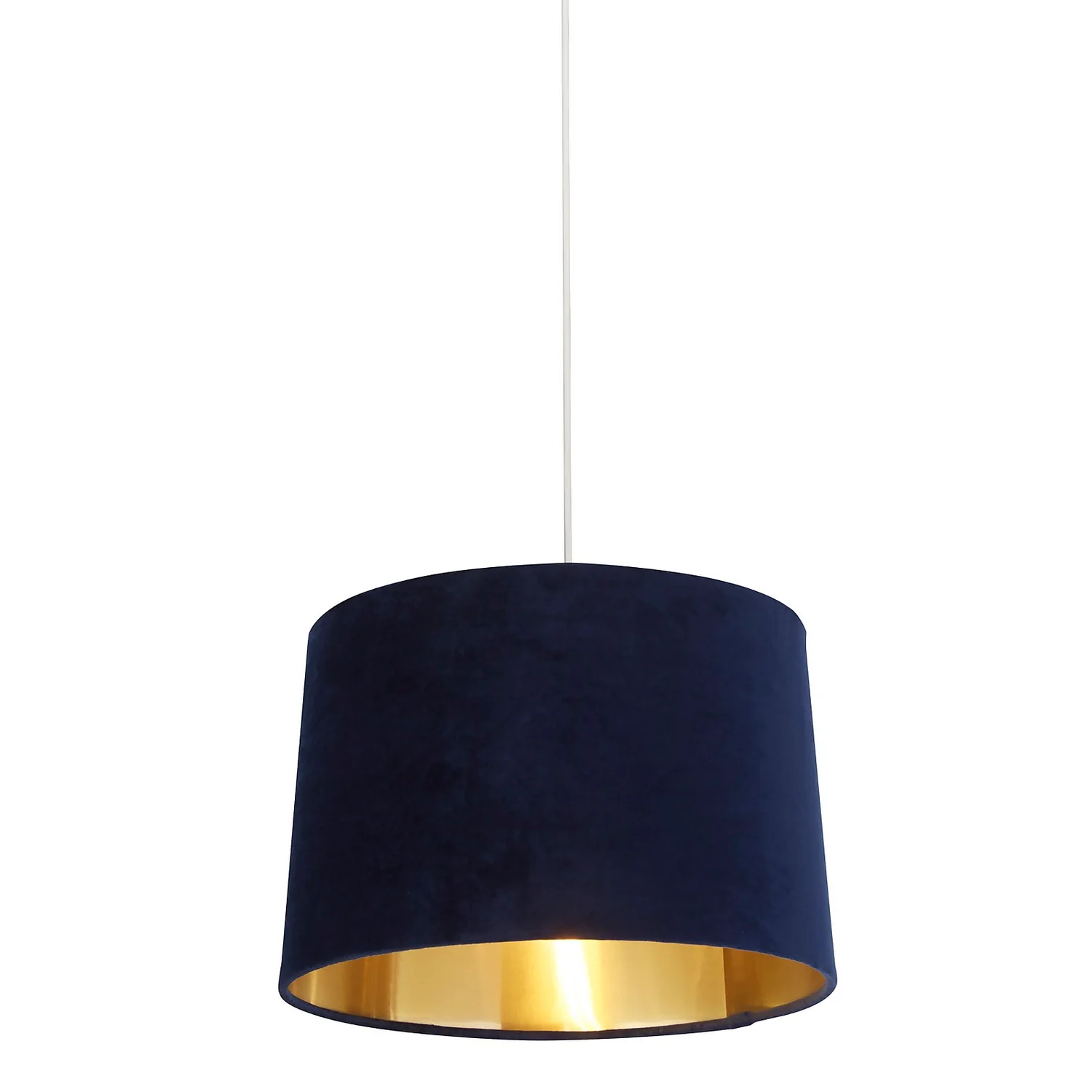 House Beautiful Samet Velvet Drum Shade - Navy - 30cm House Beautiful Samet Velvet Drum Shade - Navy - 30cm -Home Lighting Store 12882907 2854867934774589