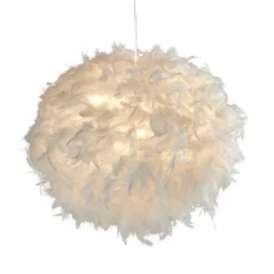 Hattie Feather Non-elec Light Shade - White -Home Lighting Store 12886897 1404911169723392