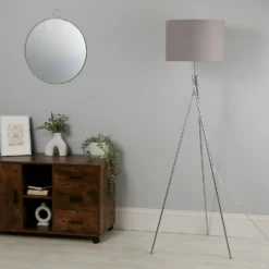 Bella Tripod Floor Lamp - Grey -Home Lighting Store 12908200 5715042038653354