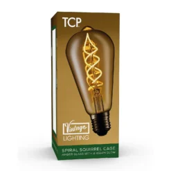 TCP Decorative Lightbulb Soft Filament ST64 Cage ES 4W/23W Warm Amber 1 Pack -Home Lighting Store 12968021 4534853931495495