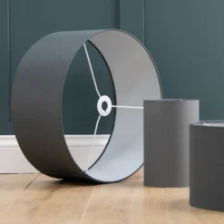 Clyde Charcoal Drum Shade With Diffuser - 45cm -Home Lighting Store 13139382 1964944148090977