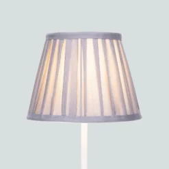 Raye Dove Pleated Taper Silk Shade - 20cm -Home Lighting Store 13139384 4994900556483139
