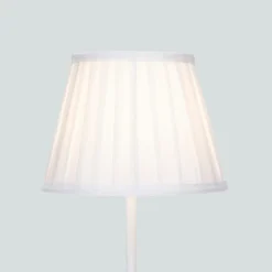 Raye White Pleated Taper Silk Shade - 20cm -Home Lighting Store 13139385 1334900556691420