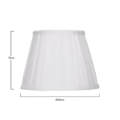 Raye White Pleated Taper Silk Shade - 20cm -Home Lighting Store 13139385 2724900556763468